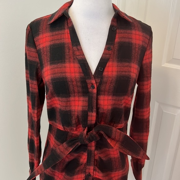 Likely Scottie Dress Red Black Plaid Flannel - Picture 6 of 13